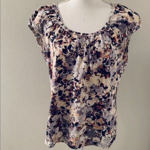 LIZ Claiborne Floral Short Sleeve Top